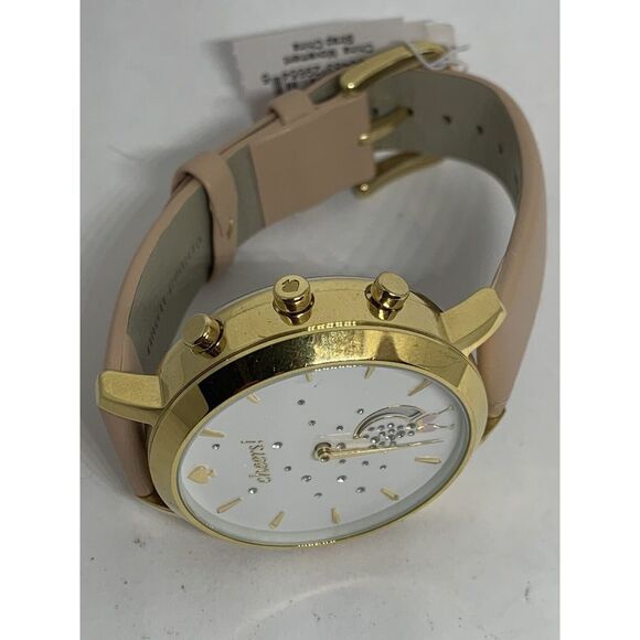 Kate Spade KST23105 Women Sand Leather Analog White Dial Hybrid Smartwatch HK795 - Picture 7 of 11
